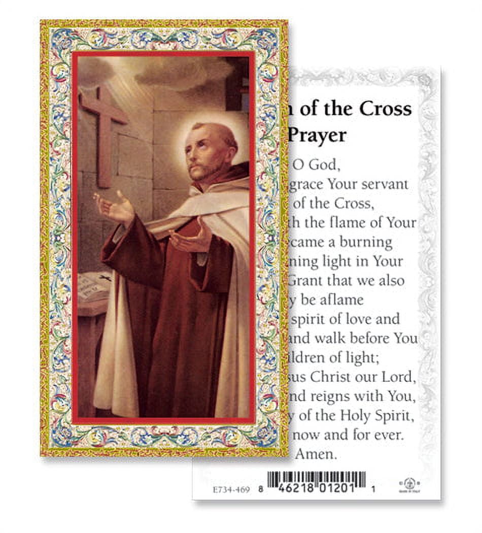 Saint John of the Cross Gold-Stamped Catholic Prayer Holy Card with ...
