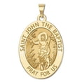 thumbnail image 1 of Saint John the Baptist Religious Medal  - 3/4 Inch X 1 Inch -Solid 14K Yellow Gold, 1 of 1