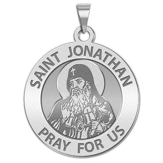 Saint Jonathan Religious Medal - - 3/4 Inch Size of a Nickel -Sterling Silver
