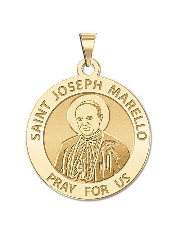 Saint Joseph Marello Religious Medal - 2/3 Inch Size of Dime, Solid 14K Yellow Gold