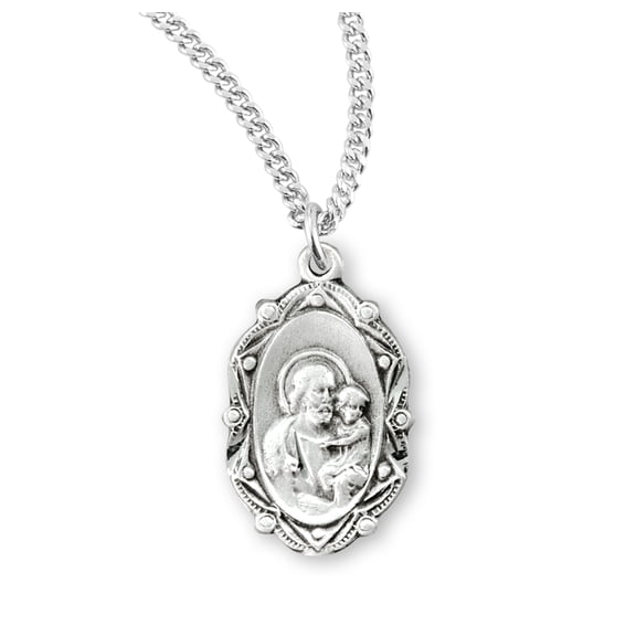 Saint Joseph Oval Sterling Silver Medal