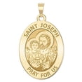 thumbnail image 1 of Saint Joseph Religious Oval Medal - 2/3 Inch X 3/4 Inch - Solid 14K Yellow Gold, 1 of 1