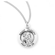 Saint Joseph Round Sterling Silver Medal