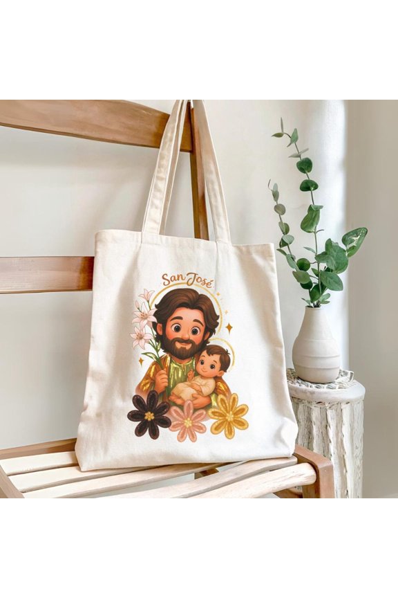 Saint Joseph Tote Bag Catholic First Communion Confirmation Religious Gift for Goddaughter