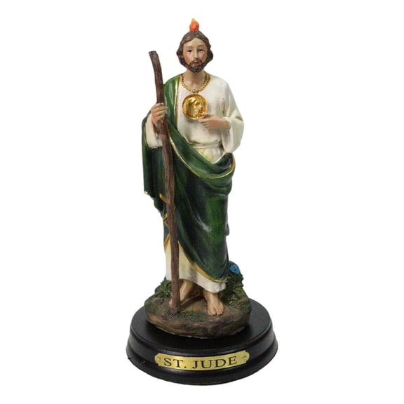 Saint Jude Thaddeus The Apostle With Holy Spirit Fire Figurine With Base 5.5"H