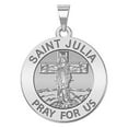 thumbnail image 1 of Saint Julia of Corsica Religious Medal  - 2/3 Inch Size of Dime, Sterling Silver, 1 of 7