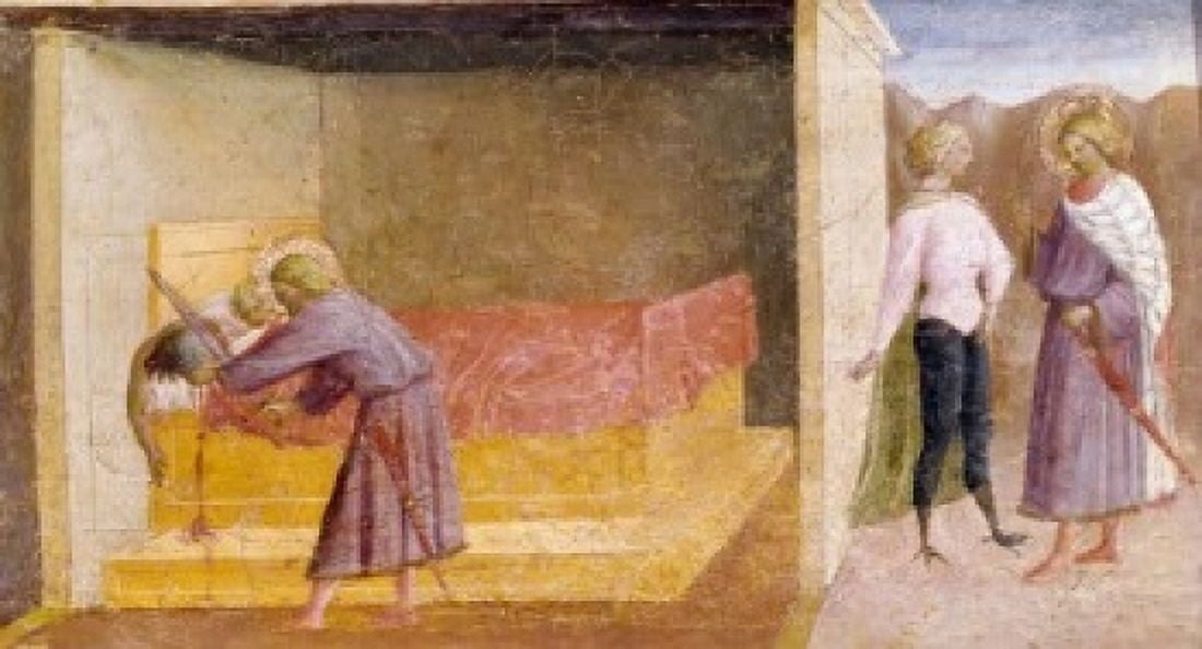 Saint Julian the Hospitaller by Masolino da Panicale 1383- Circa 1440 Canvas Art - Masolino da Panicale (24 x 36)