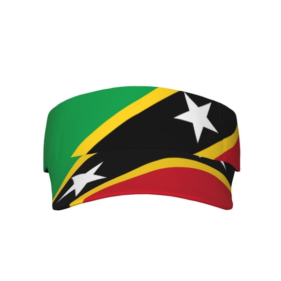 Saint Kitts And Nevis Flag Sports Sun Visor Hats Adjustable Sun Visor Caps For Women And Men