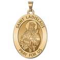 thumbnail image 1 of Saint Ladislaus Religious Medal  - 3/4 inch x 1 inch - Solid 14K Yellow Gold, 1 of 1