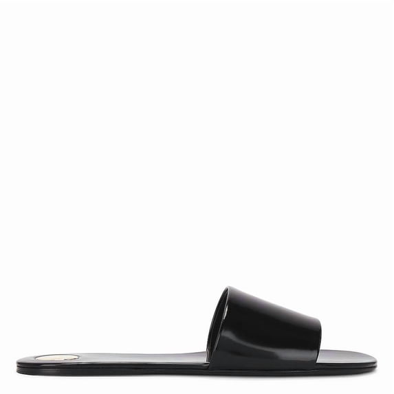 Saint Laurent Glazed Leather Carlyle Slides, Brand Size 36 ( US Size 6 )