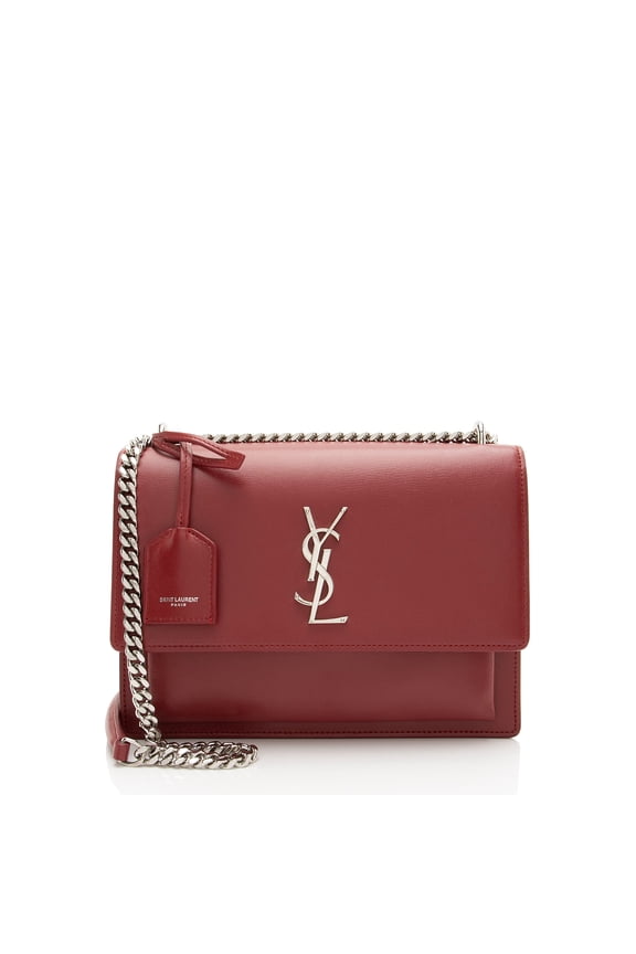 Pre-Owned Saint Laurent Grained Calfskin Monogram Sunset Medium Shoulder Bag
