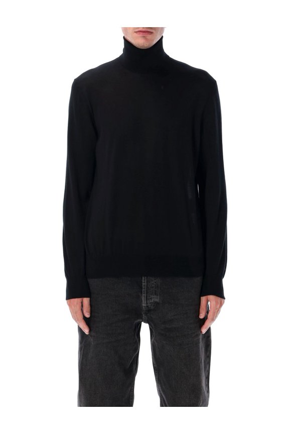 High Neck Fitted Ribbed Sweater (Men's)