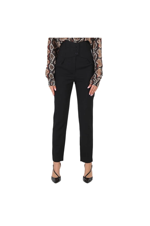 High-waist Pleated-detail Trousers, Brand Size 34 (US Size 2)