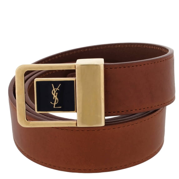 Saint Laurent La 66 Leather Buckle Belt, Size 95