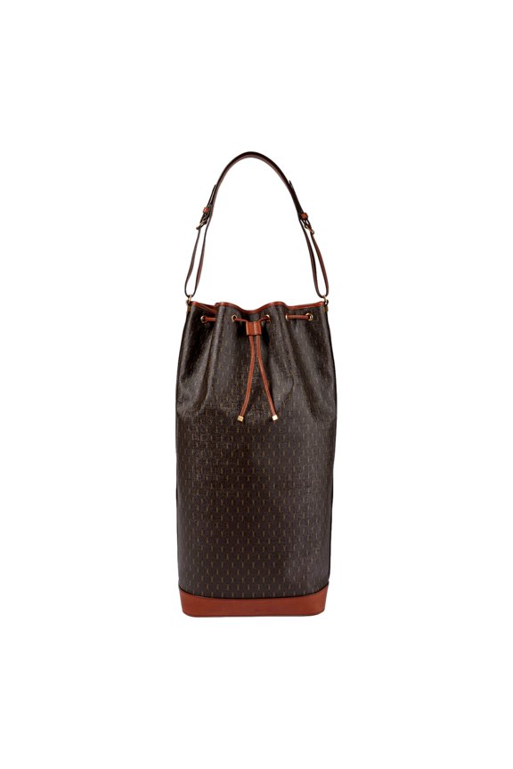 Le Monogramme Coated Canvas Leather Brown Oversized Bucket Bag
