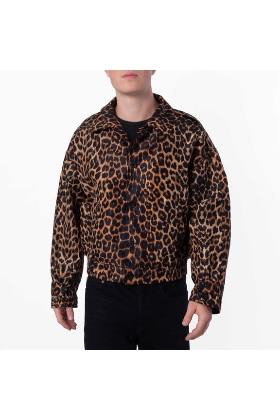 Leopard Print Harrington Jacket, Brand Size 48 ( US Size 38 )