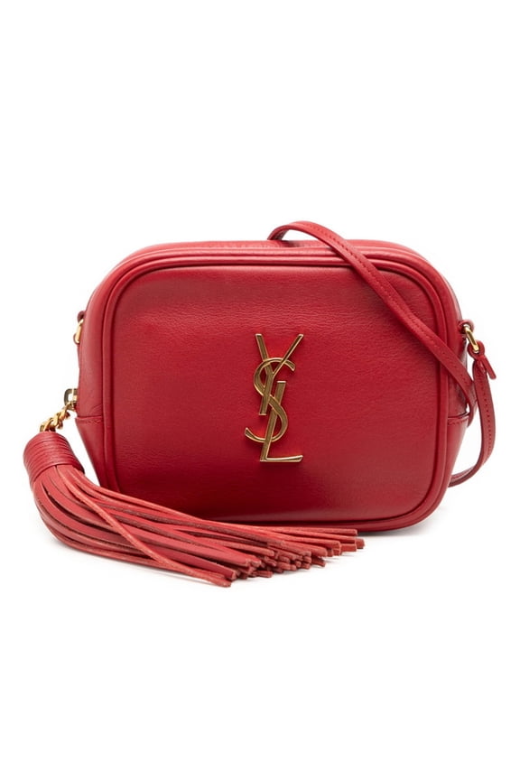 Pre-Owned Saint Laurent Monogram Blogger Tassel YSL Logo Crossbody Shoulder Bag 425317 Red...