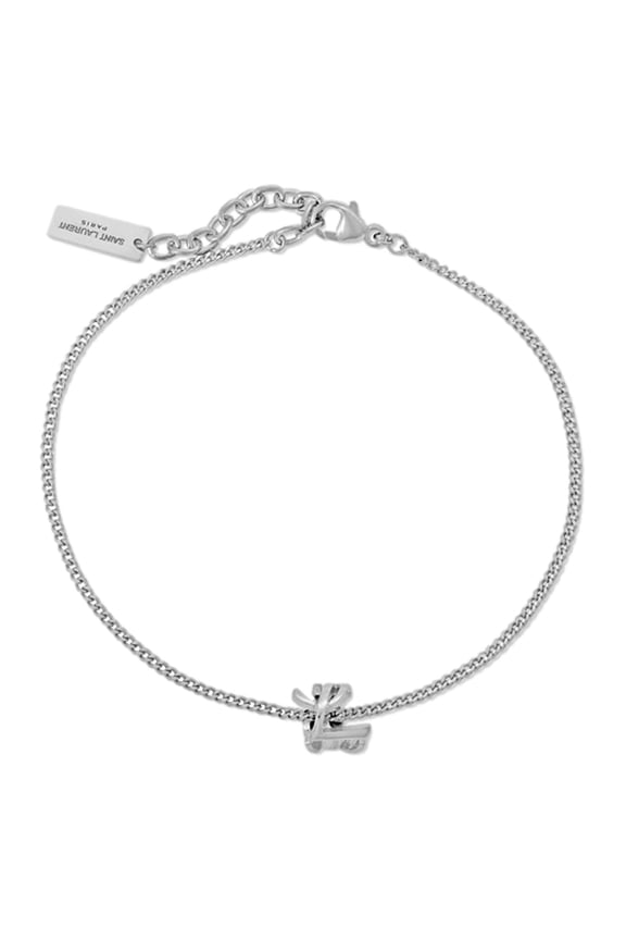 Monogram Twist Silver Metal Chain Bracelet