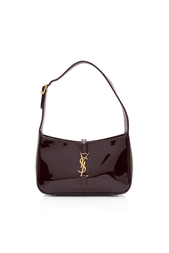 Pre-Owned Saint Laurent Patent Leather Monogram Le 5 A 7 Hobo