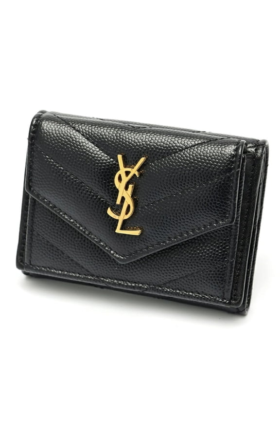Pre-Owned Saint Laurent SAINT LAURENT Monogram Tri-fold Tiny Wallet Compact 505118 Leather...