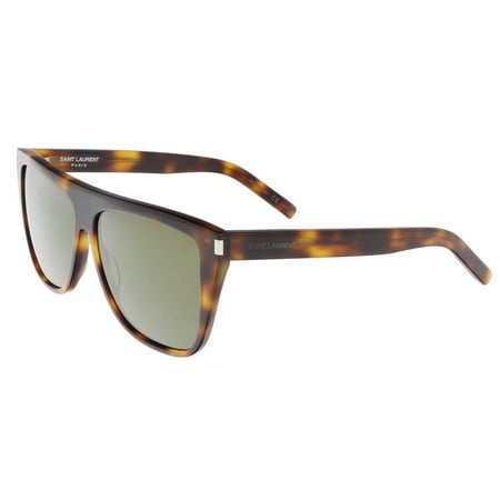 Saint Laurent SL 1-003 Havana Flat Top Rectangle Sunglasses