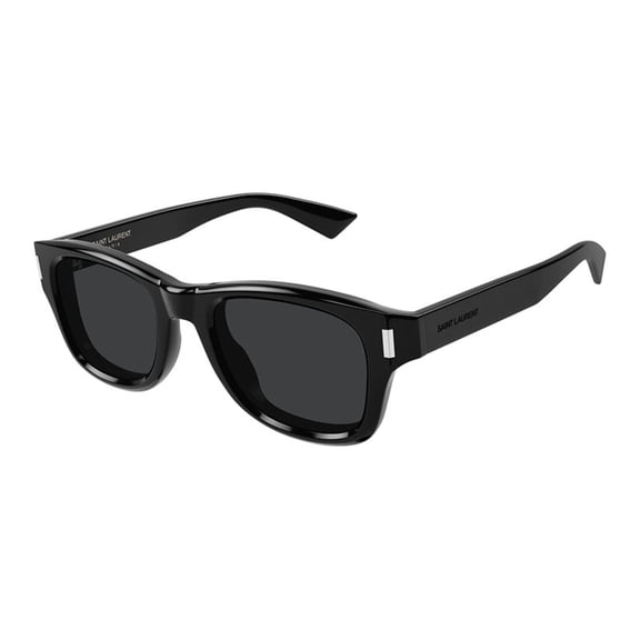 Saint Laurent SL801 001 50mm Square Sunglasses Unisex Shiny Black