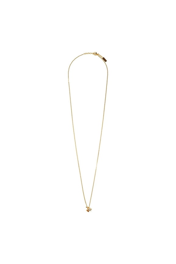 YSL Logo Long Opyum Twist Necklace Gold