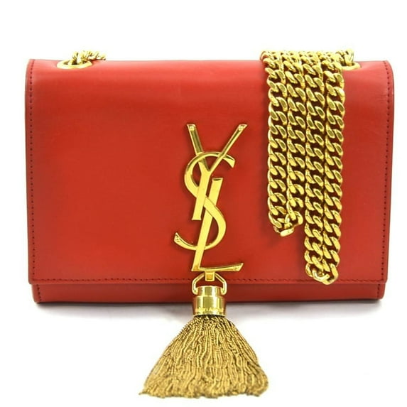 Pre-Owned Saint Laurent shoulder bag leather red gold women's 326076 h30684a (Good)