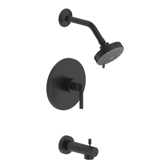 Saint-Lazare Single-Handle 4-Spray Settings Tub and Shower Faucet Set in Matte Black