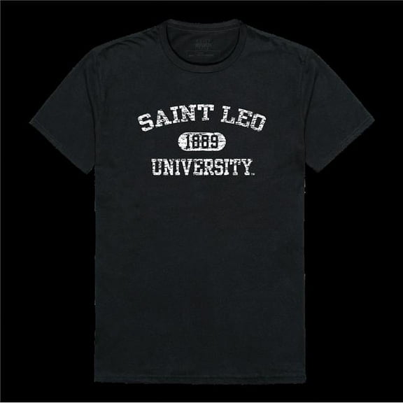 Saint Leo University Distressed Arch College T-Shirt, Black - Medium