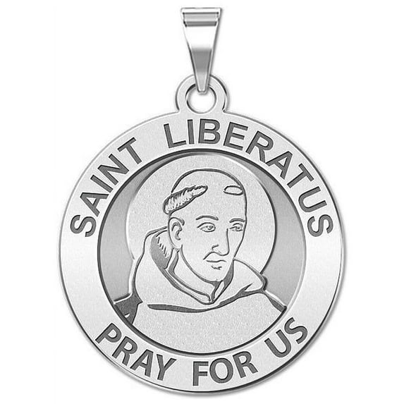Saint Liberatus Religious Medal - 1 Inch Size of a Quarter -Sterling Silver