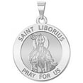 thumbnail image 1 of Saint Liborius Religious Medal - 3/4 Inch Size of a Quarter in Solid 14K White Gold, 1 of 1