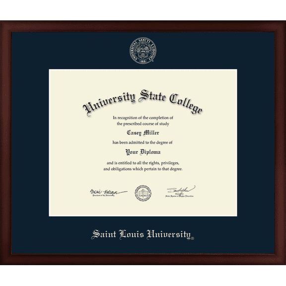 Saint Louis University Diploma Frame, Document Size 14" x 11"