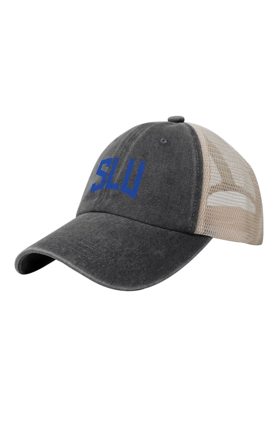 Saint Louis University Hat Adjustable Athletic Vintage Washed Distressed Mesh Baseball Cap