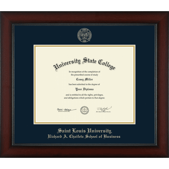 Saint Louis University Richard A. Chaifetz School of Business Diploma Frame, Document Size 11" x 8.5"