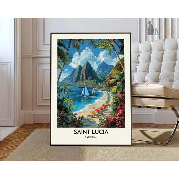 Saint Lucia Caribbean Island Poster Unframed Paper Print