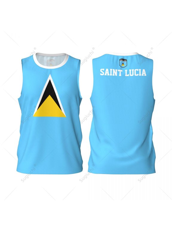 Saint Lucia Flag Men Basketball Sports Jersey Running Fitness Multifunction Sleeveless tshirt Exclusive Custom Name Nunber