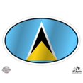 thumbnail image 1 of Saint Lucia Flag Oval - 7" Vinyl Sticker - For Car Laptop I-Pad - Waterproof Decal, 1 of 1