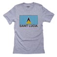 thumbnail image 1 of Saint Lucia Flag - Special Vintage Edition Men's Grey T-Shirt, 1 of 2