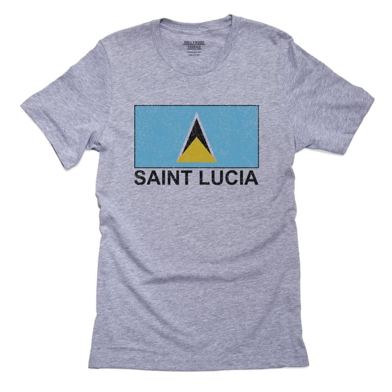 Saint Lucia Flag - Special Vintage Edition Men's Grey T-Shirt