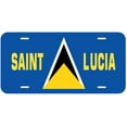 thumbnail image 1 of Saint Lucia Flag With Country Name Novelty Car Auto License Plate, 1 of 3