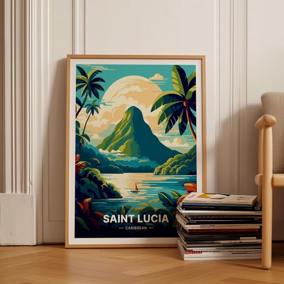 Saint Lucia Travel Poster Caribbean Wall Art C20153