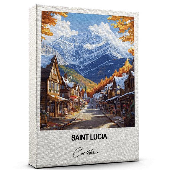 Saint Lucia Travel Wall Canvas – Elegant and Cultural Art Print Caribbean Canvas Print – Ideal Gift for Travel Lovers