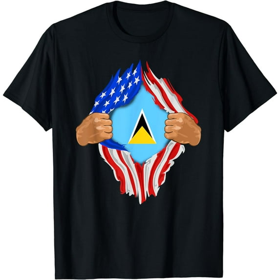 Saint Lucian Blood Inside Me T-Shirt | Saint Lucia Flag Gift