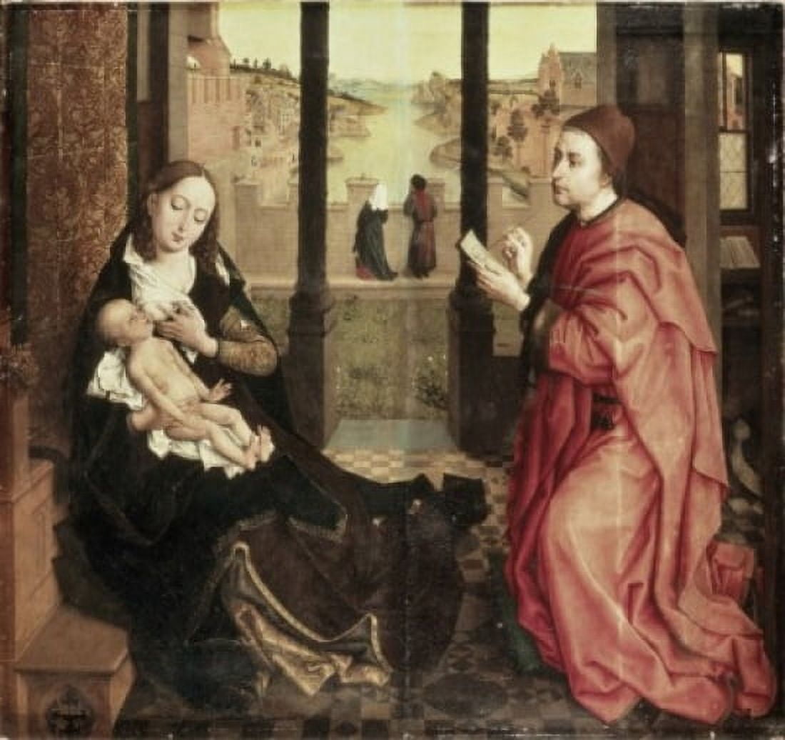 Saint Luke Drawing the Madonna 15th Century Rogier van der Weyden (ca 1399-1464 Netherlandish) Oil on canvas State Hermitage Museum St Petersburg Russia Canvas Art - Rogier van der Weyden (24 x 36)