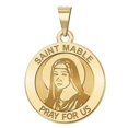thumbnail image 1 of Saint Mable of Riom Religious Medal  - 3/4 Inch Size of a Nickel -Solid 14K Yellow Gold, 1 of 1