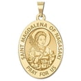 thumbnail image 1 of Saint Magdalena of Nagasaki Religious Medal - Oval  2/3 X 3/4 Inch Size of Nickel, Solid 14K Yellow Gold, 1 of 2