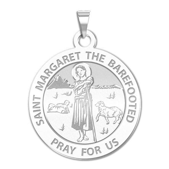 Saint Margaret the Barefooted Religious Medal - 3/4 Inch X 3/4 Inch -Sterling Silver