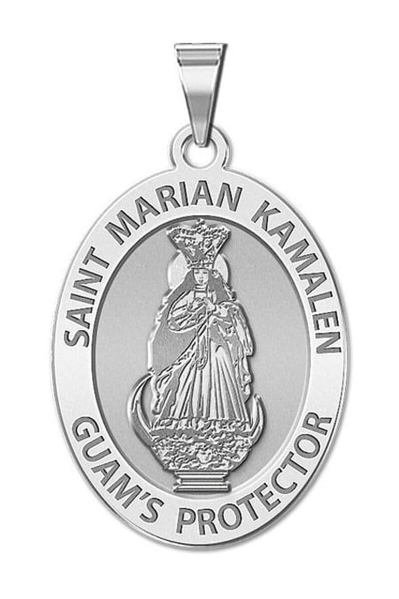 Saint Marian Kamalen Religious Medal - 3/4 inch x 1 inch -Sterling Silver