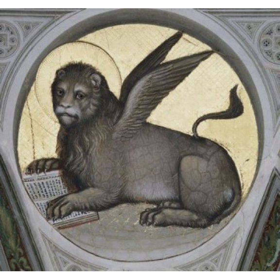 Saint Mark as a Lion Giusto di Giovanni Menabuoi (op 1363-d 1393 Italian) Fresco Baptistry of the Cathedral Padua Canvas Art - Giusto di Giovanni Menabuoi (18 x 24)